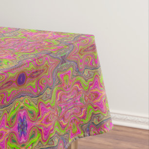 Trippmuster für Wavy Lime Green und Hot Pink Tischdecke