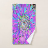 Trippy Abstrakt Aqua, Lima grün und Lila Dahlia Badhandtuch Set (Handtuch)