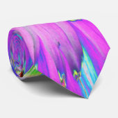 Trippy Abstrakt Aqua, Lima grün und Lila Dahlia Krawatte (Gerollt)
