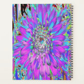 Trippy Abstrakt Aqua, Lima grün und Lila Dahlia Planer (Rückseite)