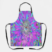 Trippy Abstrakt Aqua, Lima grün und Lila Dahlia Schürze (Vorderseite)