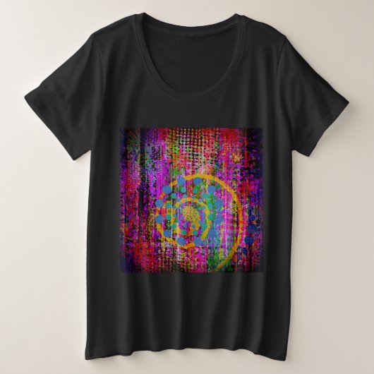 Trippy-Abstrakt Große Größe T-Shirt (Design vorne)
