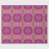 Trippy Abstrakt Magenta Rainbow Colors Retro Art Geschenkpapier (Flach)