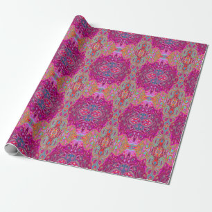 Trippy Abstrakt Magenta Rainbow Colors Retro Art Geschenkpapier