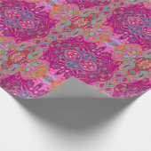 Trippy Abstrakt Magenta Rainbow Colors Retro Art Geschenkpapier (Ecke)
