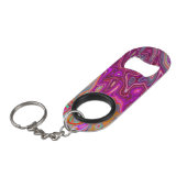 Trippy Abstrakt Magenta Rainbow Colors Retro Art Mini Flaschenöffner (Vorderseite Schrägansicht)