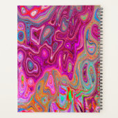 Trippy Abstrakt Magenta Rainbow Colors Retro Art Planer (Rückseite)