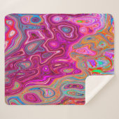 Trippy Abstrakt Magenta Rainbow Colors Retro Art Sherpadecke (Vorderseite (Horizontal))