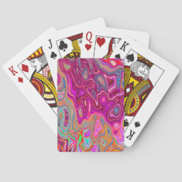 Trippy Abstrakt Magenta Rainbow Colors Retro Art Spielkarten