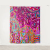 Trippy Abstrakt Magenta Rainbow Colors Retro Art Wandteppich (Vorderseite)