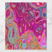 Trippy Abstrakt Magenta Rainbow Colors Retro Art Weinetikett (Einzelnes Label)