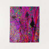 Trippy Abstrakt Rainbow Oriental Lily Blume Wandteppich (Vorderseite)