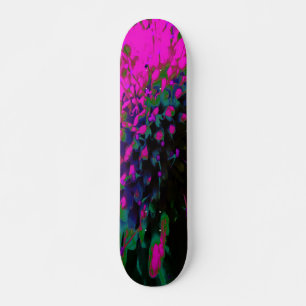 Trippy Abstrakt Retro Hot Pink und Schwarze Blume Skateboard