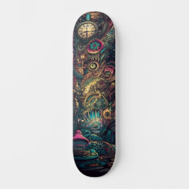 Trippy Abstrakt verlieren Sie sich in Time Skate B Skateboard
