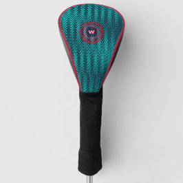 Trippy Abstrakte Aquamarine und rote Streifen Kras Golf Headcover
