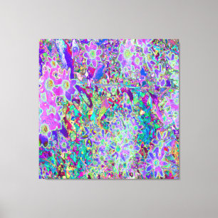 Trippy Abstrakte rosa und violette Blumen Leinwanddruck