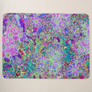 Trippy Abstrakte rosa und violette Blumen Sherpadecke