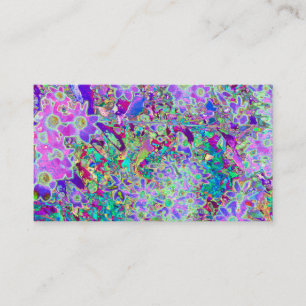 Trippy Abstrakte rosa und violette Blumen Visitenkarte