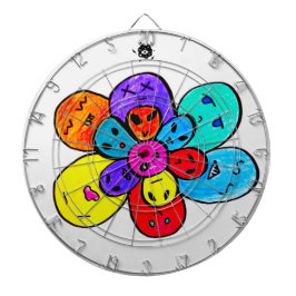 Trippy-Alien-Blume Dartscheibe