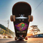 Trippy Alien Mushroom Personalisiert Name Skateboard
