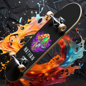 Trippy Alien Mushroom Personalisiert Name Skateboard