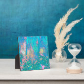 Trippy Aqua Sunrise mit psychedelischen Blume Fotoplatte (InSitu)