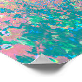 Trippy Aqua Sunrise mit psychedelischen Blume Poster (Ecke)