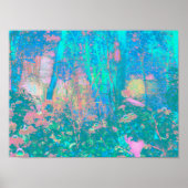 Trippy Aqua Sunrise mit psychedelischen Blume Poster (Vorne)
