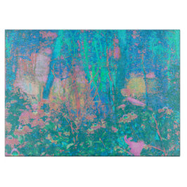 Trippy Aqua Sunrise mit psychedelischen Blume Schneidebrett