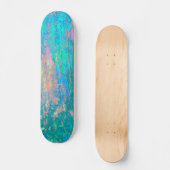 Trippy Aqua Sunrise mit psychedelischen Blume Skateboard (Vorderseite)