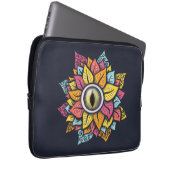 Trippy Art bunt eye Blume Laptopschutzhülle (Vorne Rechts)