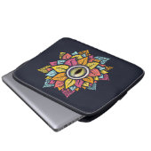 Trippy Art bunt eye Blume Laptopschutzhülle (Vorne Knopf)