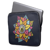 Trippy Art bunt eye Blume Laptopschutzhülle (Vorderseite Links)