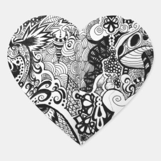 Trippy Art Design Herz-Aufkleber