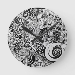 Trippy Art Design Runde Wanduhr