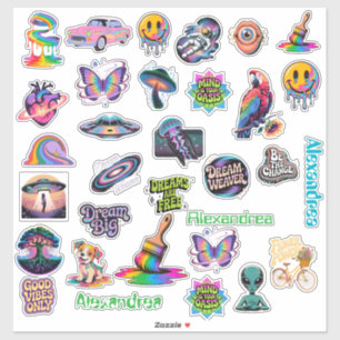 Trippy Art individuell zugeschnittener Vinyl-Aufkl Aufkleber