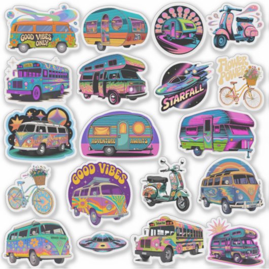 Trippy Art Vinyl-Aufkleber nach Maß Aufkleber (Vorderseite)