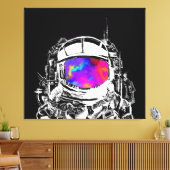 Trippy Astronaut Helmet Leinwanddruck (Insitu (Wohnzimmer))