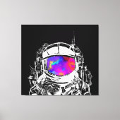 Trippy Astronaut Helmet Leinwanddruck (Vorderseite)