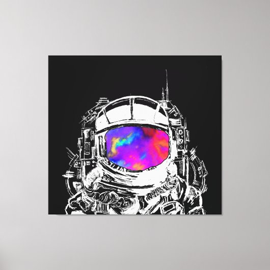Trippy Astronaut Helmet Leinwanddruck (Vorderseite)