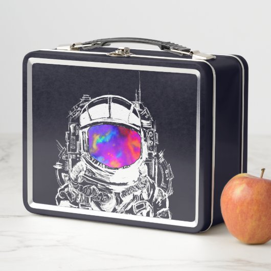Trippy Astronaut Helmet Metall Brotdose (Beispiel)