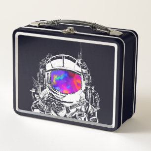 Trippy Astronaut Helmet Metall Brotdose