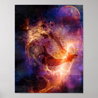 Trippy Birds Print Poster