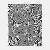 Trippy Black and White Abstrakt Pattern Fleecedecke (Vorderseite)