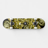 Trippy Black Gold Doodle Skateboard (Horizontal)