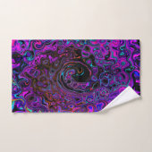 Trippy Black und Magenta Retro Liquid Swirl Badhandtuch Set (Handtuch)