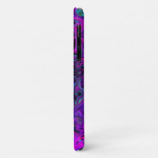 Trippy Black und Magenta Retro Liquid Swirl Case-Mate iPhone Hülle (Hinten/Links)
