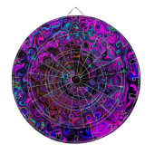 Trippy Black und Magenta Retro Liquid Swirl Dartscheibe (vorne)