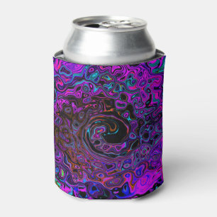 Trippy Black und Magenta Retro Liquid Swirl Dosenkühler