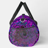 Trippy Black und Magenta Retro Liquid Swirl Duffle Bag (Rechts)